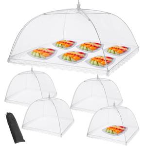 lot 6472 image: Reclite Food Cover Tent 1 Extra Large(40X23)&4(17X17) Mesh Food Covers,Pop-Up Umbrella Screen Tents Keep Out Flies Bugs,Patio Net for Outdoor Camping Parties BBQ Collapsible and Reusable