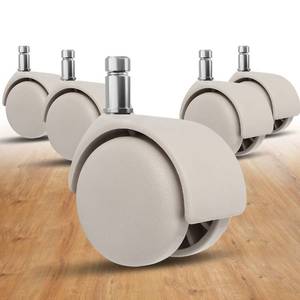 lot 6479 image: Omyoffice Office Chair Casters, 2 Heavy Duty Caster Wheels Set of 5, Smooth & Quiet Rolling on All Floors, Beige