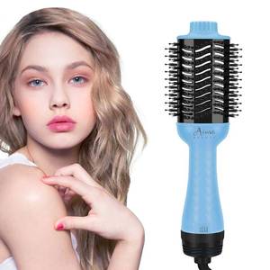 lot 9583 image: Hot Air Brush, Aima Beauty Salon One-Step Hair Dryer and Volumizer, 4-in-1 Upgrade Hair Dryer Brush, Blue