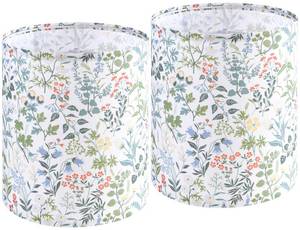 lot 9618 image: GOSO Set of 2 Small Tall Lampshade 9.8 Top x 9.8 Bottom x 11.8 High, Polyester Fiber Printing Flowers Drum Lamp Shade,Lampshades For Table & Floor Lamp,Pendant Light,Wall Hanging, Assembly Required