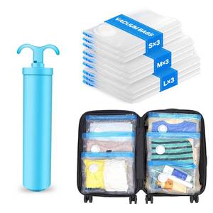 lot 9629 image: VMstr 9 Pack Vacuum Storage Bags with Pump for Travel, Vacuum Seal for Clothing and Clothes, Compression Bags with Hand Pump