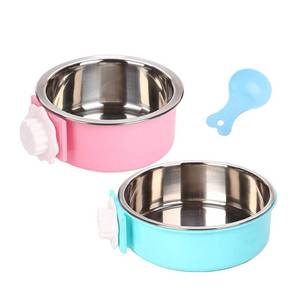 lot 10013 image: Crate Dog Bowl, Stainless Steel Removable Hanging Food Water Bowl Crate Coop Cup,Pet Cage Bowls with Bolt Holder for Dog, Puppy, Cat, Rabbit, Bird,Small Animals (Small (Pack of 2))