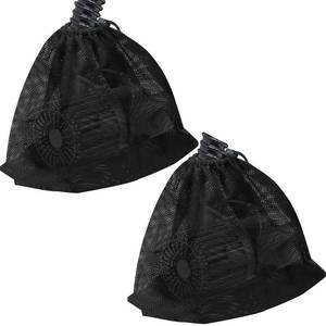 lot 10024 image: Hecaty 2 Pcs 12.2 x 15.9 Pump Barrier Bag, Pond Pump Filter Bag, Black Media Bag Large Pump Mesh Bag for Outdoor Water Ponds Filters (2Pcs-12.2x 15.9)