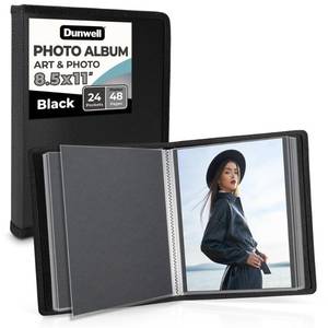 lot 10052 image: Dunwell Art Portfolio 8.5x11 Folder (Black), Mounting Paper, Portfolio Binder for Artwork, 8.5 x 11 Art Folder, 24 Pockets Display 48 Pages, Acid-Free Poly Presentation Book