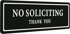 lot 10433 image: No Soliciting Sign for House �� Keep Solicitors Away, with Strong Adhesive Tape for Any Surface, 8.2 � 2.4 Inch, Stylish & Prominent Design, Perfect for Home Office Front Doors, Walls, Windows