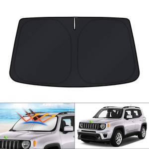 lot 10434 image: KUST Windshield Sun Shade for 2015-2024 Jeep Renegade Accessories Sunshade Window Shade Sun Visor Protector Foldable Blocks UV Rays Keep Your Car Cooler