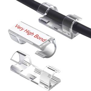 lot 10454 image: 40PCS Strong Adhesive Cable Clips Clear, Premium Wire Holders for Wall, Strong Cord Organizer Under Desk, Car, PC, Christmas Light IndoorOutdoor