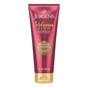 lot 10461 image: Jergens Hand and Body Lotion, Melanin Glow Illuminating Moisturizer, With Bronze Luminizers, 7 Oz