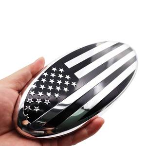 lot 10463 image: LYCARESUN Front Grille American Flag Emblem for Ford, Rear Tailgate Emblem Badge Nameplate for Ford F150 F250 F350 (9, Black and Silver)