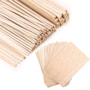 lot 10475 image: 150 Pieces Balsa Wood Sticks Hardwood Square Wooden Craft Dowel Rods Unfinished Balsa Wood Sheets 12 Thin Wooden Strips 14 Inch 18 Inch for Crafts DIY Projects Models Making Supplies