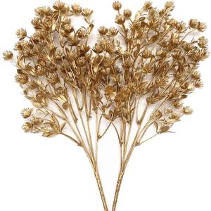 lot 10476 image: Artificial Golden Babysbreath Plants, Fake Baby Breath Plant - Gold 2 Pack, Plastic Gypsophila Flower Bushes Faux Shrubs Indoor Outdoor Planter Vase Filler Home Garden Decor for Christmas Decoration