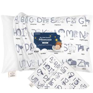 lot 10489 image: KeaBabies Toddler Pillowcase 13x18 - Organic Cotton Toddler Pillowcase for Kids, Boys, Girls, Soft & Durable Cotton Cover for Miniature Sleepy Pillows, Cute Colors, Pillow Sold Separately(Alphamals)