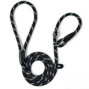 lot 10491 image: WePet Dog Training Slip Leash, No Pull, Durable Reflective Lead, Puppy Heavy Duty Loop Rope, Comfortable Handle, 6 ft, 12 inch, diam. BlackWhite