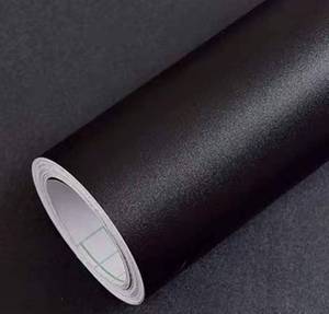 lot 10492 image: Yancorp Matte Black Wallpaper Plain Vinyl Film Self-Adhesive Shelf Liner Drawer Peel-Stick Countertop (16x120, Black)