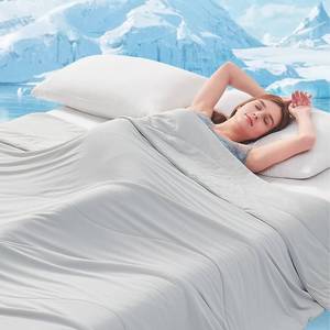 lot 11399 image: Topcee Cooling Comforter Queen Size - Cooling Blanket (90x90) for Hot Sleepers Everlasting Cold Touch Double Sided Lightweight Design Summer Comforter Ice Blanket for Night Sweats Grey