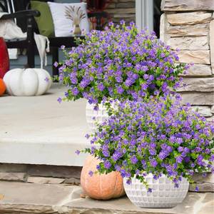 lot 11406 image: NETAP Outdoor Artificial Flowers UV Resistant, 20 Bundles Fake Realistic Floral Greenery Plants for Outside Porch, Window Boxes, Garden, Yard, Inside Home Table Decor, Purple