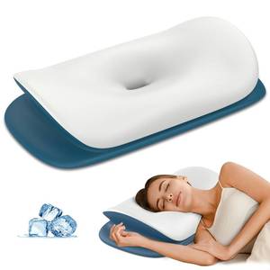 lot 11409 image: Cervical Neck Pillow for Pain Relief - Ergonomic Memory Foam Contour Pillows for Side, Back & Stomach Sleepers, Cervical Pillow for Neck Support Sleeping with Breathable Cover