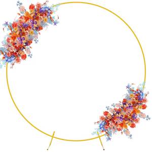 lot 11411 image: Fomcet 7.2FT Wedding Arch Round Backdrop Stand Gold Metal Circle Wedding Arch for Ceremony Birthday Party Anniversary Bridal Baby Shower Graduation Decoration