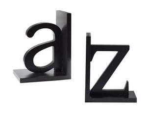 lot 11419 image: FUYU 1 Pair Creative Letter Wood Bookend Book Stand Home Decoration