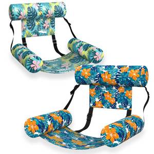 lot 11426 image: HomeKaren Pool Floats Frabic Covered for Adults 2 Pack, Inflatable Pool Lounge, Water Floats, Pool Chair for Pool Party, Sea, Beach, Lake River