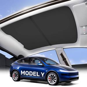 lot 11428 image: Zanch Tesla New Model Y Juniper Accessories Sunshade Roof 2025 Cooling Tech, Heat Insulation Magnetic No Sag Foldable Roof Glass Sun Shade for Model Y (2020-2025) Tesla Accessories 2026 2025 - Black