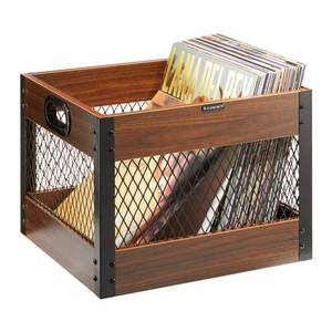 lot 11429 image: X-cosrack Vinyl Record Storage Crate, Wooden LP Album Shelf Vinyl Storage Cube Organizer Box