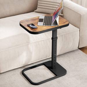 lot 11432 image: Kitstorack TV Tray Table, Adjustable Height & Flip-Top & Rounded Metal Corners, Snack Table for Couch, Sofa, Bed, Chair, Living Room, C Shaped End Side Table for Eating, Dinner or Laptop, Small Spaces