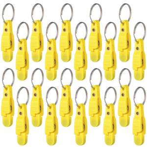 lot 12179 image: Honoson 20 Pieces Heavy Tension Snap Release Clips Padded Trolling Clips with Key Ring for Weight Planer Board Offshore Kites Downrigger Fishing(Yellow,Classic)
