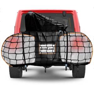lot 12193 image: NEVERLAND Bike Cover for Transport on Rack - Heavy Duty 600D Bike Rack Cover for 2 Bikes, Bicycle Cover Outdoor Waterproof on Rear Bike Rack with Clear PVC Panels and Stretch Net