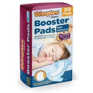 lot 12195 image: Inspire Dimples Booster Pads, Baby Diaper Doubler with Adhesive - Boosts Diaper Absorbency - No More leaks 30 Count (with Adhesive for Secure Fit) (30 Count)