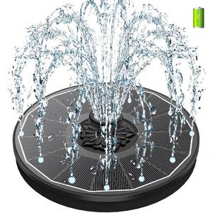 lot 12200 image: SZMP Solar Bird Bath Fountains,Working On Cloudy Day Solar Water Fountain 3.5W Glass Solar Panel 2000mAh Battery 4 Fixer 7 Nozzles Solar Fountain for Bird Bath Garden(Black Solar Panel)