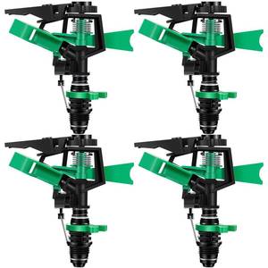 lot 12203 image: 12 Inch Plastic Impact Sprinklers Heads Adjustable 0-360 Degree Pulsating Oscillating Watering Sprinkler Head for Garden Law Grass Yard Irrigation Supplies (4 Pieces)