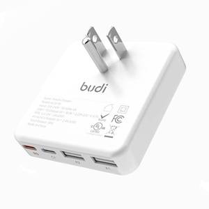 lot 12217 image: BUDI Flat USB C Wall Charger, 34W 4-Port Slim USB Wall Charger, Fast Charging Block with 20W Port Power Delivery and Dual Type-C for iPhone 161514131211Pro MaxXSXR87,Tablets