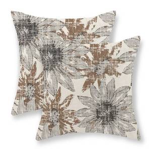 lot 12228 image: GOLIANDA Brown Grey Pillow Covers 18x18 Set of 2 Retro Sunflower Flower Decorative Pillow Cases Grey Vintage Floral Throw Pillows Outdoor Decor Modern Art Linen Farmhouse Cushion Cover for Couch Sofa