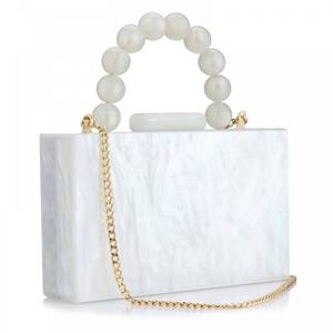 lot 12231 image: Buric Clutch Purse For Women Acrylic Clutch Evening Bag Chain Shoulder Crossbody Handbags for Wedding Cocktail Acrylic Purse Pure White