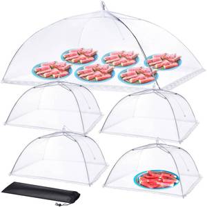 lot 12232 image: HOMKULA Food Covers for Outside - 1 Extra Large (40 x 25 in) & 4 Large (17 x 17 in) Food TentsFood Covers for Outdoors Mesh Screen, Picnic Pool Party Supplies, Pop-Up and Collapsible
