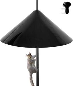 lot 12238 image: 19-inch Squirrel Baffle, Squirrel-Proof for Bird Feeder Pole, Birdhouse Baffle for Shepherds Hook in The Outdoors,Black(1 Pack)