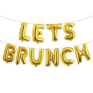 lot 12248 image: Lets Brunch Decoration Brunch and Bubbly Bridal Shower Decoration Lets Brunch Sign Banner Floral Bridal Shower Decoration (LETS BRUNCH Gold)