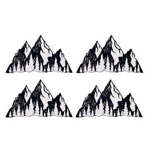 lot 12249 image: HEYTRCO 4PCS 5.7 Inch Large Mountain Iron on Patches, Outdoor Adventure Embroidered Iron on Patches for Clothes, Custom Hiking Camping Applique for Men, Hats, Jeans, Jackets, Bags, Backpacks, Dress
