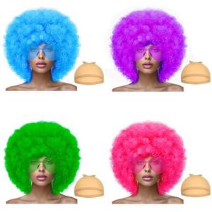 lot 12255 image: LIULIUBTY Short Bob Wig, 4 Pack Colorful Wigs, Cosplay Wigs 12 Straight with Flat Bangs, Neon Colored Wig for Women Party Favors Bachelorette Party Night Club, Comes with Extra Wig Cap
