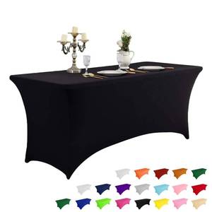 lot 12264 image: IVAPUPU 4FT Spring Table Cloth for Rectangular Fitted Events Stretch Black Table Covers Washable Cover Spandex Tablecloth Protector for Party, Wedding, Cocktail, Banquet, Festival