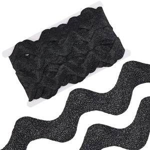 lot 12267 image: GORGECRAFT 10 Yard 1.58 Inch Metallic Black Rick Rack Trim for Sewing Jumbo RIC Rac Ribbon Rickrack Zig Zag Wave Bending Fringe Lace Trim Woven Fabric Edge Trimming for Crafts Wrapping