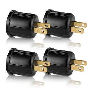 lot 12274 image: Outlet to Socket Adapter,Plug-in Light Socket,Convert Outlet to Light Bulb Socket,Polarized 2-Prong Outlet to E26 E27 Screw Base Bulb Socket, 660 Watt, 125 Volt, UL Listed (4-Pack)