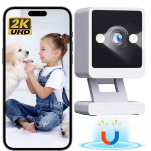 lot 12299 image: vebiliki Indoor Camera, 2K Cameras for Home Security with Color Night Vision & Siren, 2-Way Audio for PetDogBabyNanny, 2.4GHz WiFi Camera, Cloud & SD Card Storage, Works wAlexa, Magnetic Base