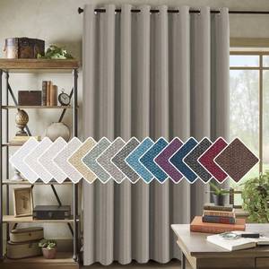 lot 13004 image: H.VERSAILTEX Room Darkening Linen Curtain for BedroomLiving Room Extra Wide Blackout Curtains 100 x 96 Inches for Patio Glass Door, Primitive Textured Thick Linen Burlap Look Fabric, Heather Taupe