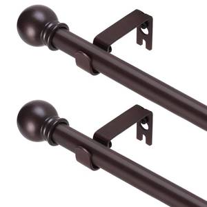 lot 13026 image: GXOACKJ 2 Pack Brown Curtain Rods for windows 32 to 48 inch, 58 inch Splicing Heavy Duty Metal Curtain Rod Set with Brackets