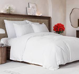 lot 13029 image: Duvet Cover King Size Set - Extra Soft King Size Duvet Cover 104 x 90 with 2 Pillow Shams - Hotel Luxury, Easy Care and Fade Free with Zipper Closures & Ties - Comfy, Breathable Bedding Set (White)
