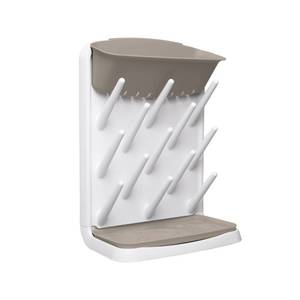 lot 13037 image: Ubbi Vertical Baby Bottle Drying Rack, Space Saving Countertop Drying Rack Baby Accessory, Taupe