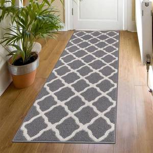 lot 14034 image: SHACOS Washable Runner Rug 20x59 Dirt Trapping Non Slip Rubber Backing Rug Runner Floor Mats Carpet Runners for Entryway Hallway Kitchen Garage Laundry Room, Light Gray