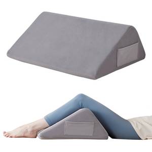 lot 14035 image: Ruqmuis Knee Wedge Pillow, 8�� Knee Pillow for Back Sleeping, Leg Pillow, Triangle Pillow for Knee Support, Bolster Pillow for Legs, Post Surgery Recovery, Back Hip Ankles Pain Relief, Velvet